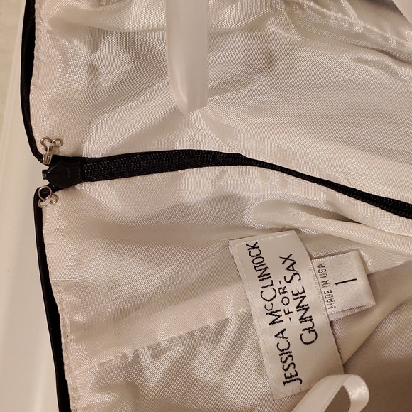 Jessica McClintock for Gunne Sax Vintage color block strapless maxi gown size 1 - Picture 8 of 14